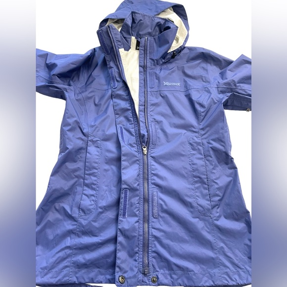 Marmot Air Vented Nylon Shell Hooded Rain Jacket Size S - Picture 3 of 16